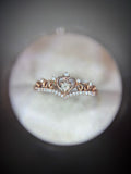 10k Rose Gold Diamond Crown Ring Size 9