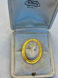 10k Gold Pale Pink Cameo/Picture frame Brooch