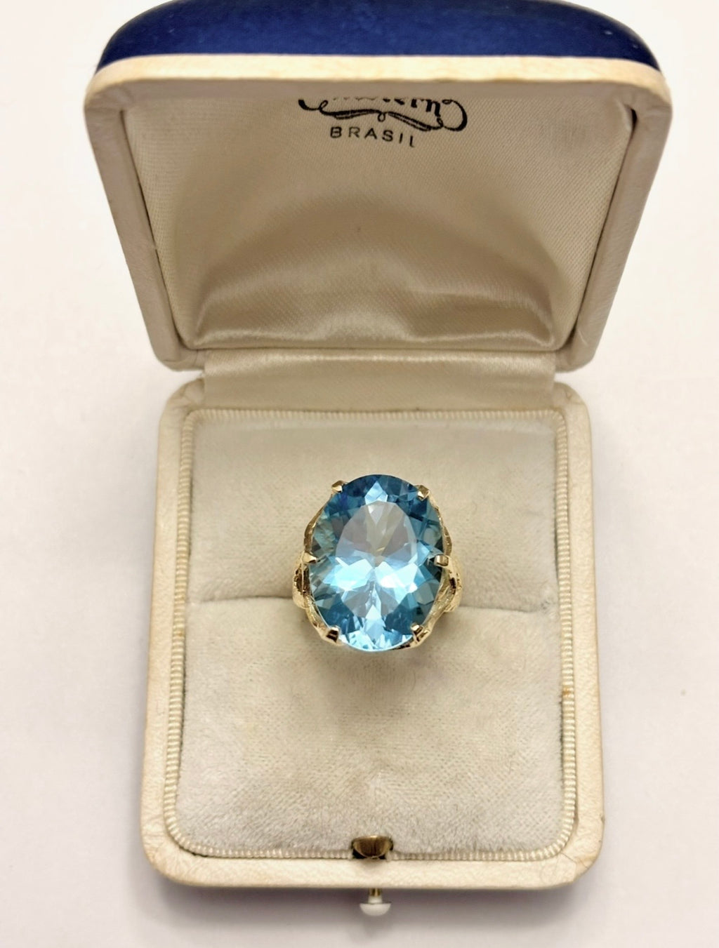 14k Gold Topaz Vintage Cocktail Ring- Size 6