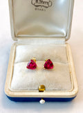 14k Gold Pink Sapphire Earrings