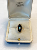 10k Gold Onyx & Opal Ring Size 6