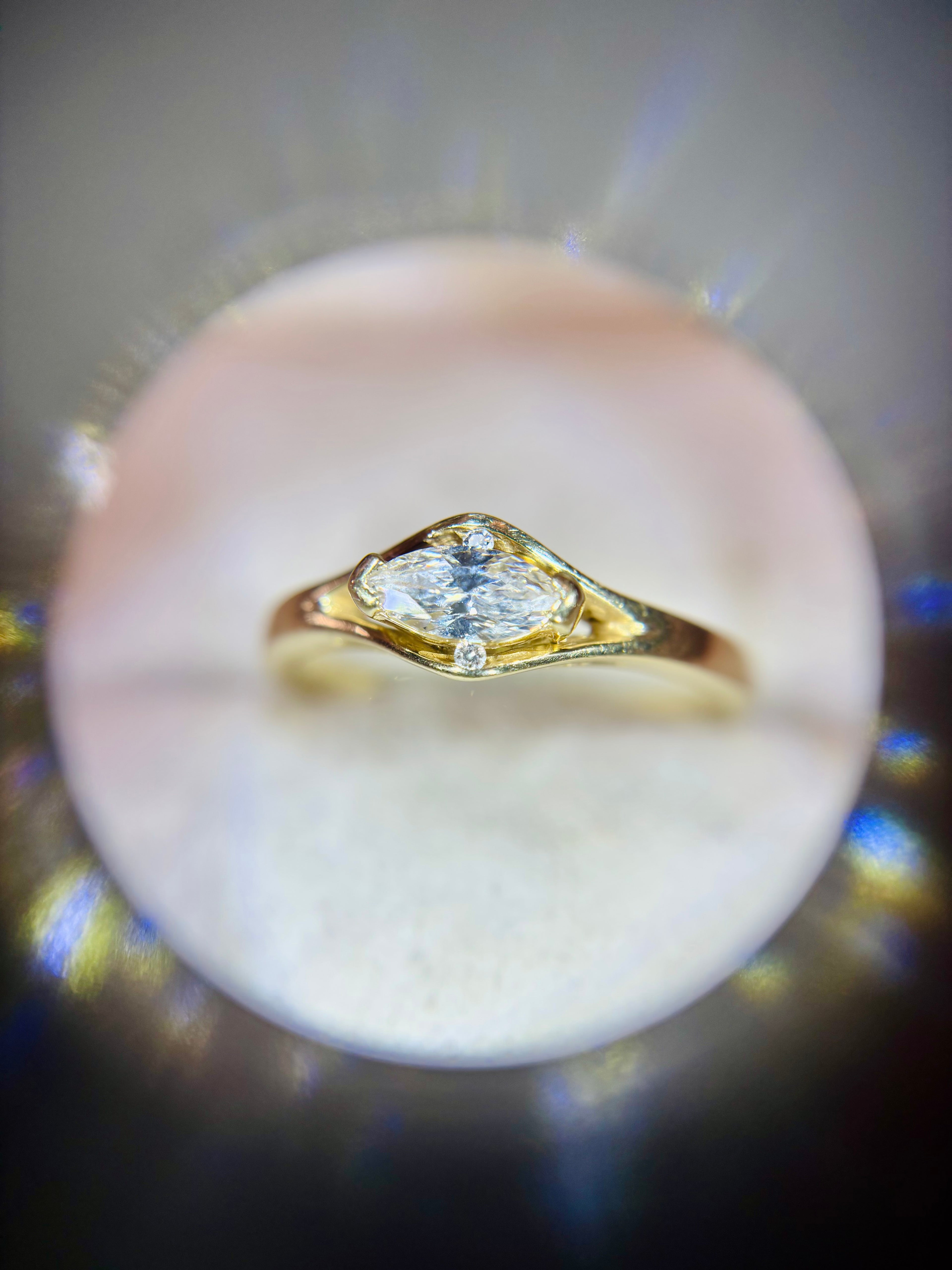 14k Gold East-West Diamond Ring