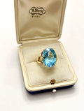 14k Gold Topaz Vintage Cocktail Ring- Size 6