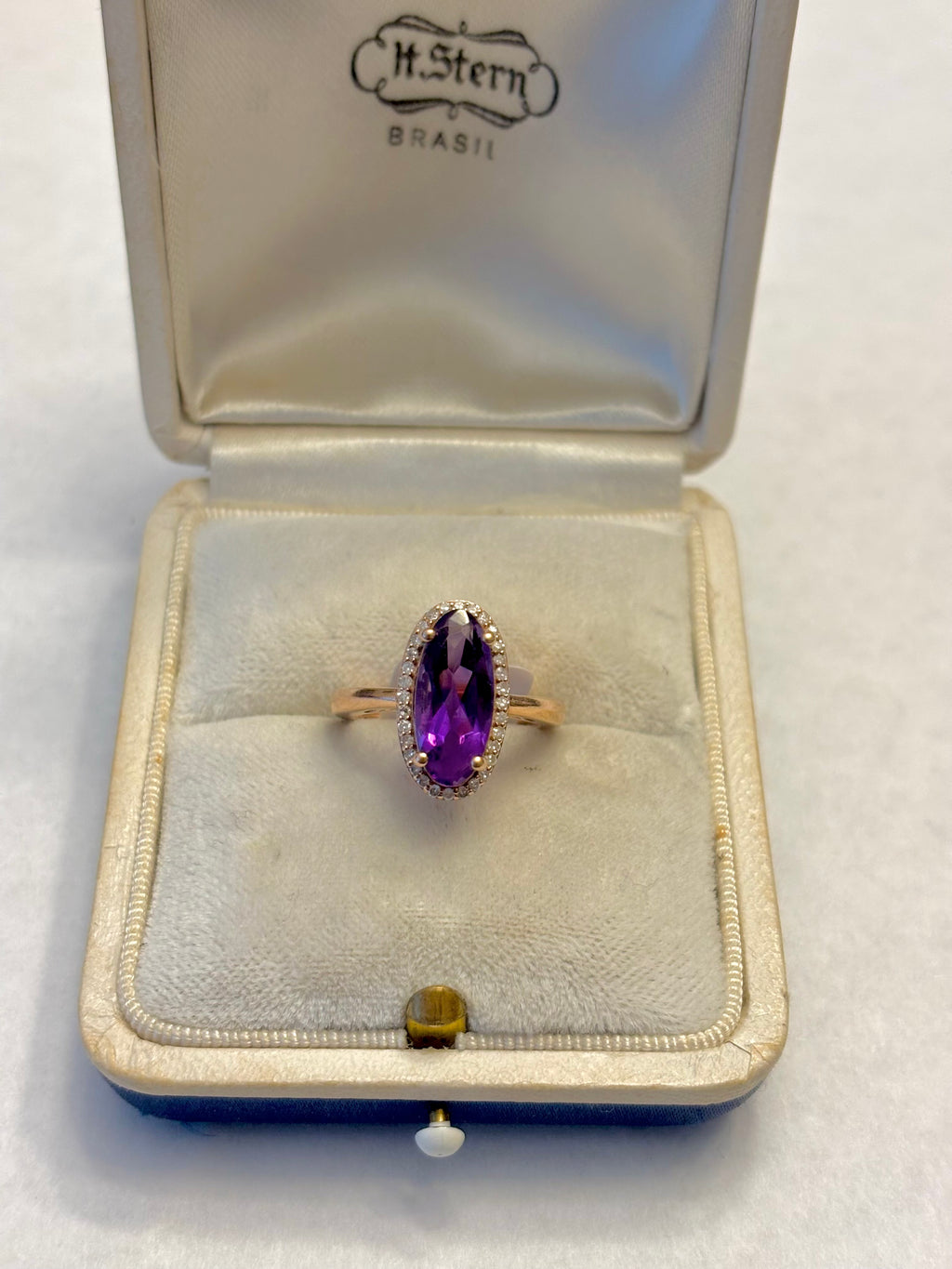 10k Rose Gold Amethyst & Diamond Ring